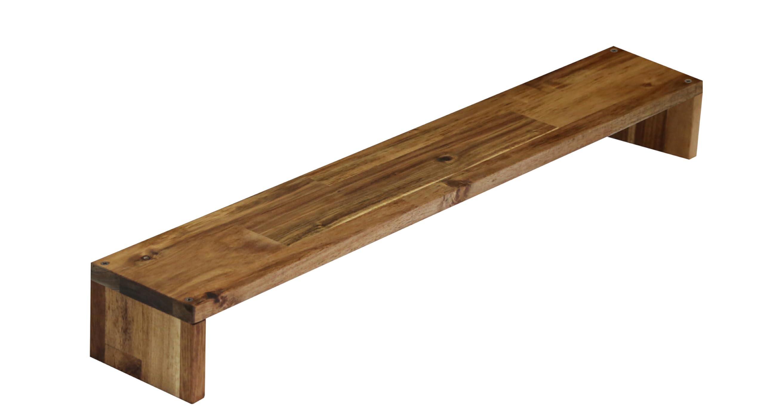 WOODPRO アカシア モニター台 デスクシェルフ 幅82cm 高さ10cm 奥行20cm ダークウォルナット色 完成品 木製 モニタースタンド 卓上 パソコン台 ディスプレイ台 机上台 コの字ラック 受注生産｜みんなのマーケット