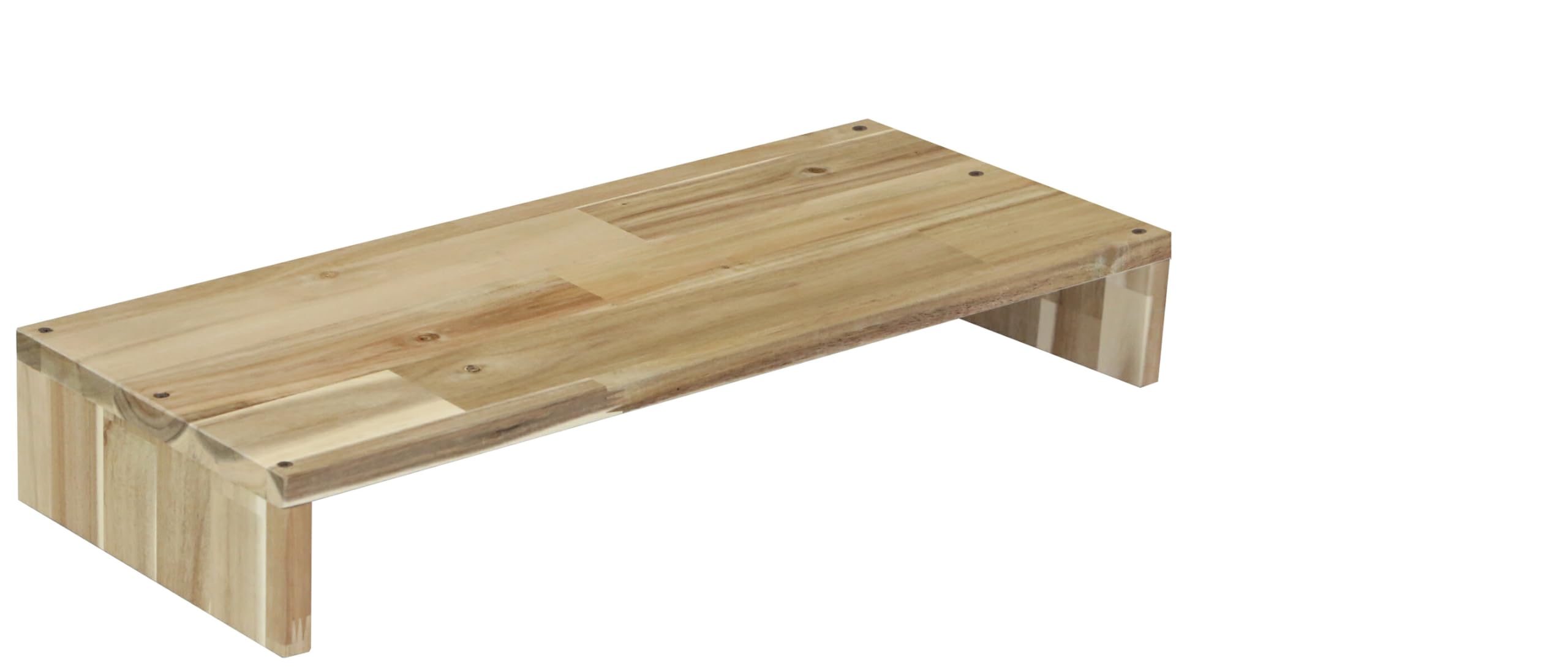 WOODPRO アカシア モニター台 デスクシェルフ 幅69cm 高さ15cm 奥行25cm 無塗装 完成品 木製 モニタースタンド 卓上 パソコン台 ディスプレイ台 机上台 コの字ラック 受注生産｜みんなのマーケット