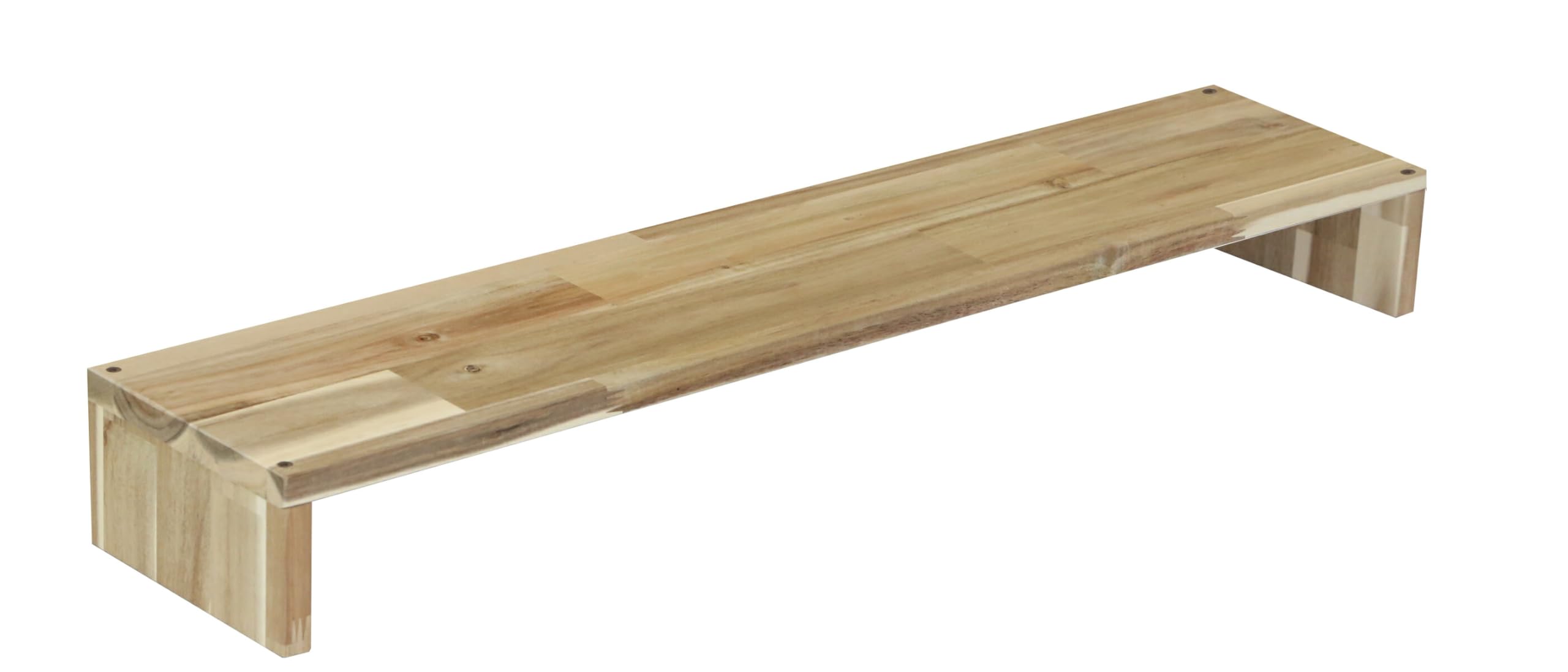 WOODPRO アカシア モニター台 デスクシェルフ 幅86cm 高さ8cm 奥行20cm 無塗装 完成品 木製 モニタースタンド 卓上 パソコン台 ディスプレイ台 机上台 コの字ラック 受注生産|みんなのマーケット