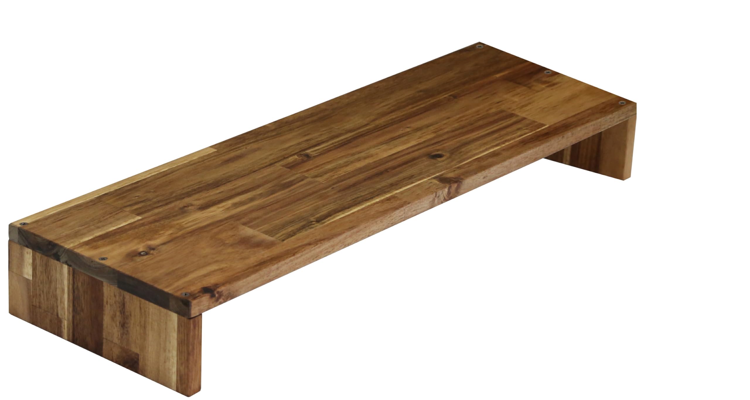 WOODPRO アカシア モニター台 デスクシェルフ 幅75cm 高さ15cm 奥行25cm ダークウォルナット色 完成品 木製 モニタースタンド 卓上 パソコン台 ディスプレイ台 机上台 コの字ラック 受注生産|みんなのマーケット