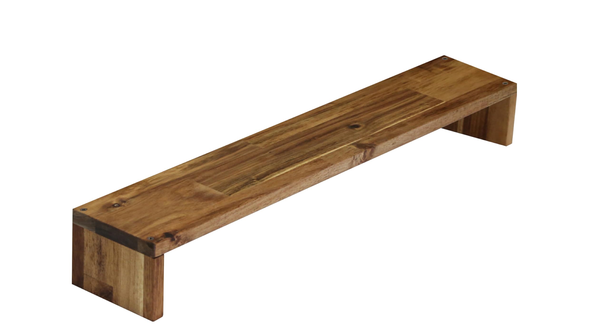 WOODPRO アカシア モニター台 デスクシェルフ 幅78cm 高さ9cm 奥行20cm ダークウォルナット色 完成品 木製 モニタースタンド 卓上 パソコン台 ディスプレイ台 机上台 コの字ラック 受注生産|みんなのマーケット