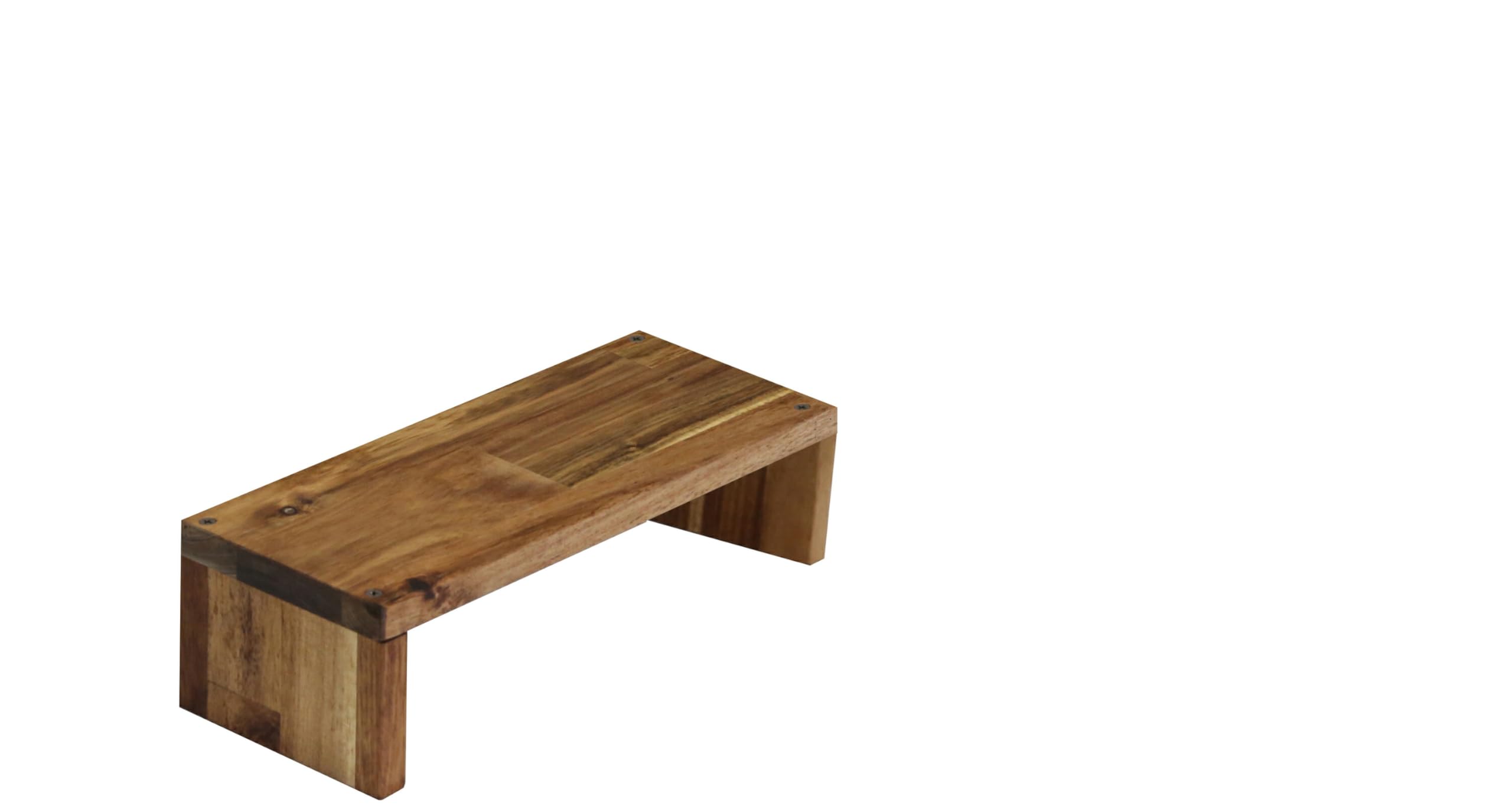 WOODPRO アカシア モニター台 デスクシェルフ 幅28cm 高さ8cm 奥行20cm ダークウォルナット色 完成品 木製 モニタースタンド 卓上 パソコン台 ディスプレイ台 机上台 コの字ラック 受注生産|みんなのマーケット