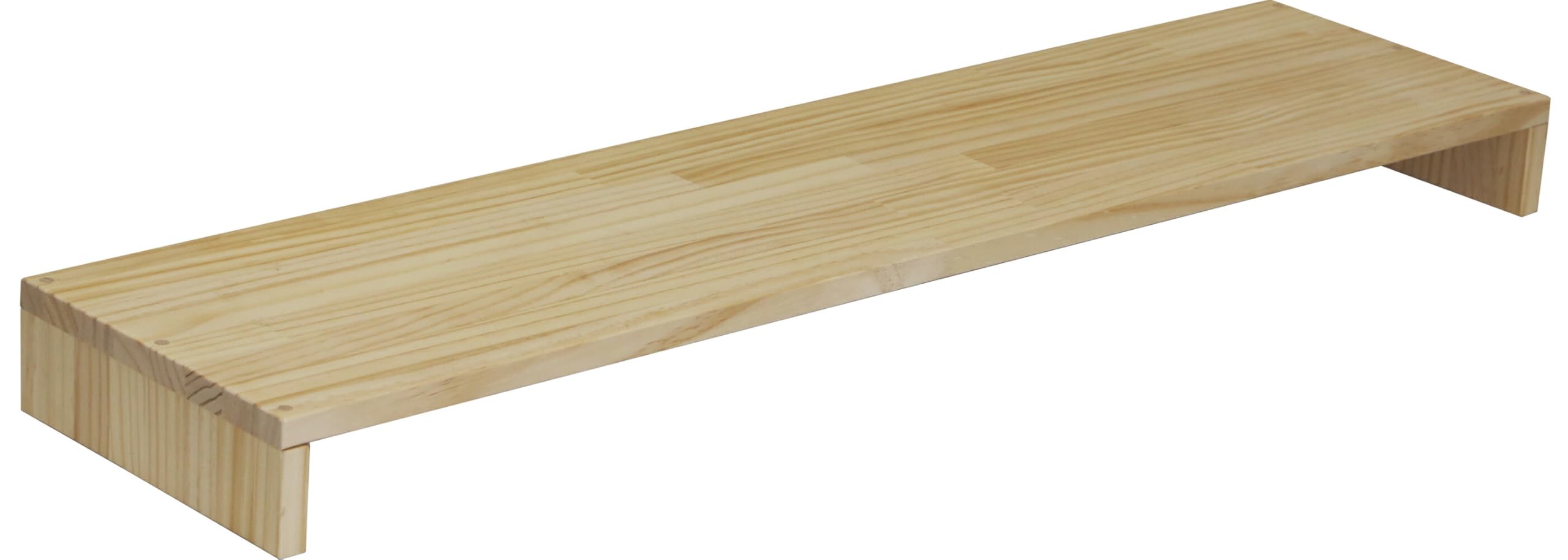 WOODPRO パイン材 モニター台 デスクシェルフ 幅97cm 高さ7cm 奥行30cm 無塗装 完成品 木製 モニタースタンド 卓上 パソコン台 ディスプレイ台 机上台 コの字ラック 受注生産|みんなのマーケット