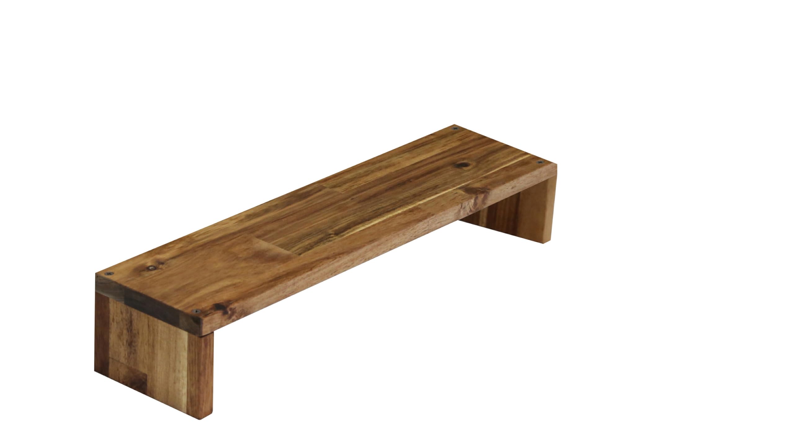 WOODPRO アカシア モニター台 デスクシェルフ 幅51cm 高さ10cm 奥行20cm ダークウォルナット色 完成品 木製 モニタースタンド 卓上 パソコン台 ディスプレイ台 机上台 コの字ラック 受注生産｜みんなのマーケット