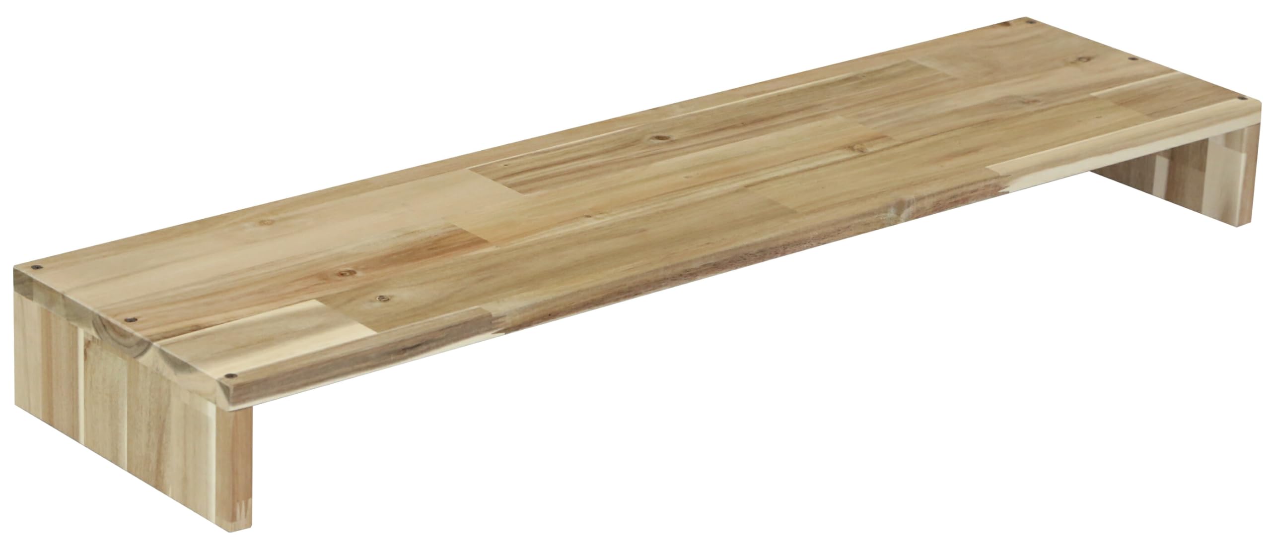 WOODPRO アカシア モニター台 デスクシェルフ 幅95cm 高さ10cm 奥行25cm 無塗装 完成品 木製 モニタースタンド 卓上 パソコン台 ディスプレイ台 机上台 コの字ラック 受注生産｜みんなのマーケット 10,395円