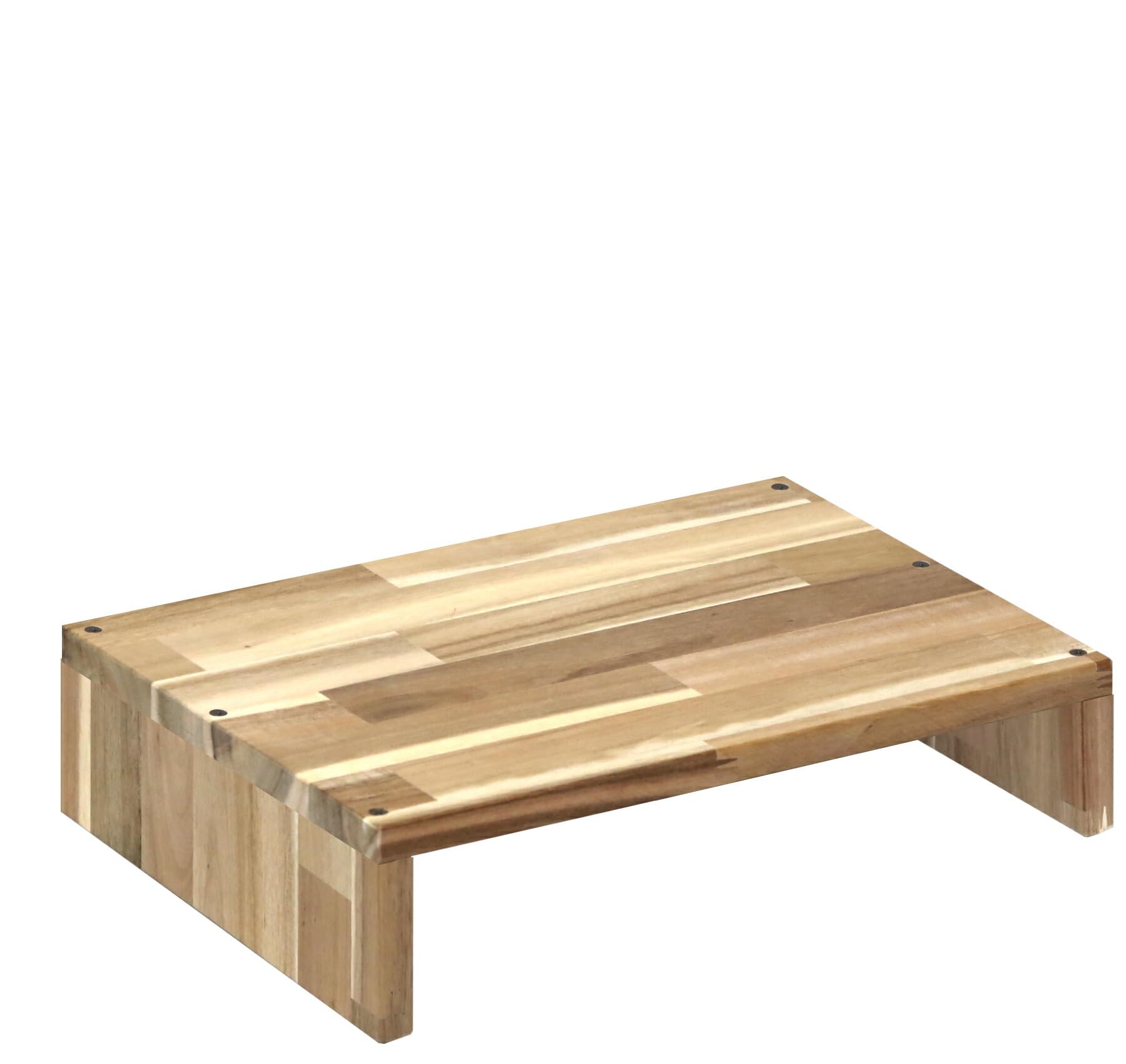 WOODPRO アカシア モニター台 デスクシェルフ 幅32cm 高さ10cm 奥行30cm 無塗装 完成品 木製 モニタースタンド 卓上 パソコン台 ディスプレイ台 机上台 コの字ラック 受注生産｜みんなのマーケット