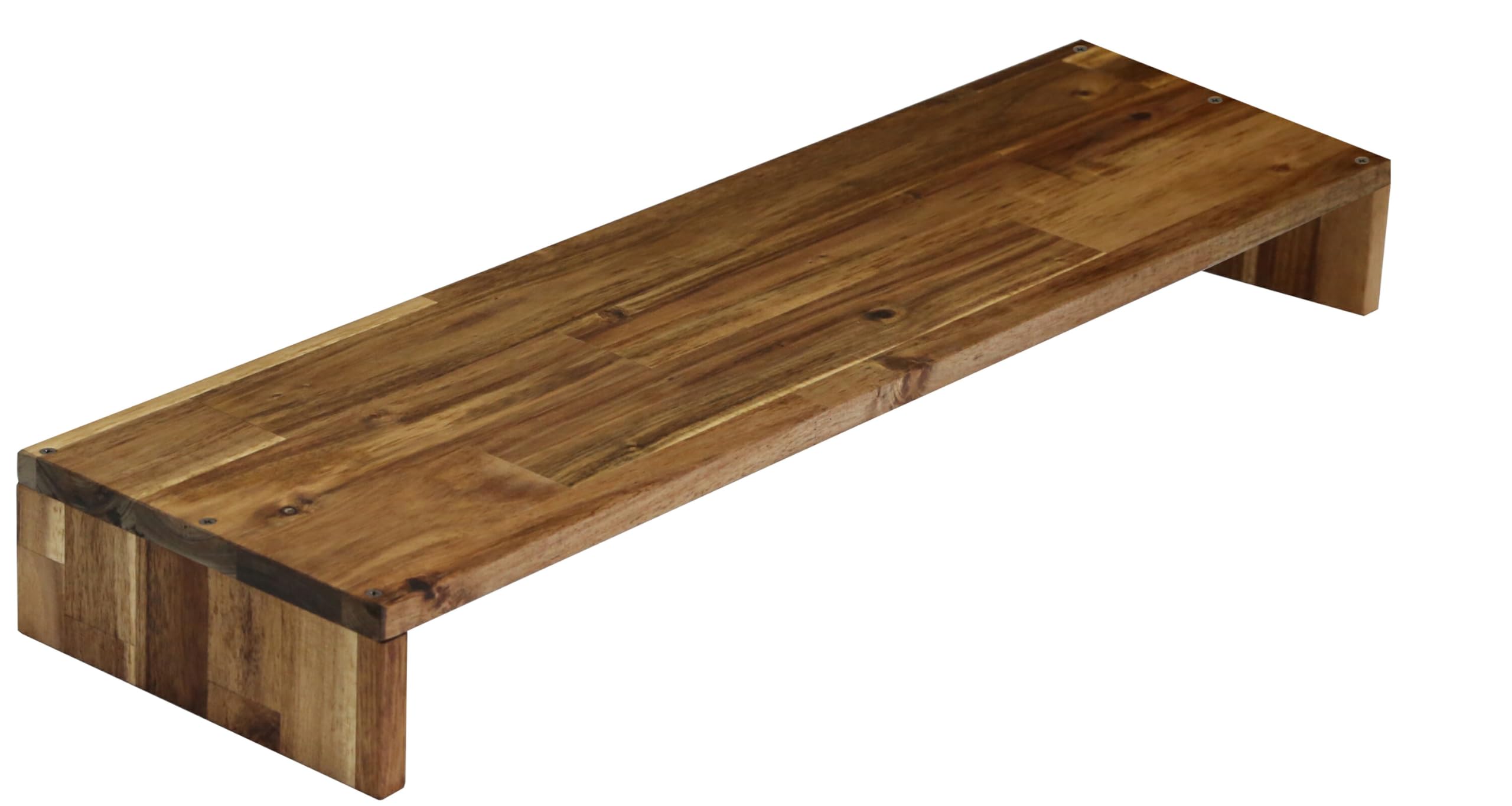 WOODPRO アカシア モニター台 デスクシェルフ 幅88cm 高さ14cm 奥行25cm ダークウォルナット色 完成品 木製 モニタースタンド 卓上 パソコン台 ディスプレイ台 机上台 コの字ラック 受注生産｜みんなのマーケット