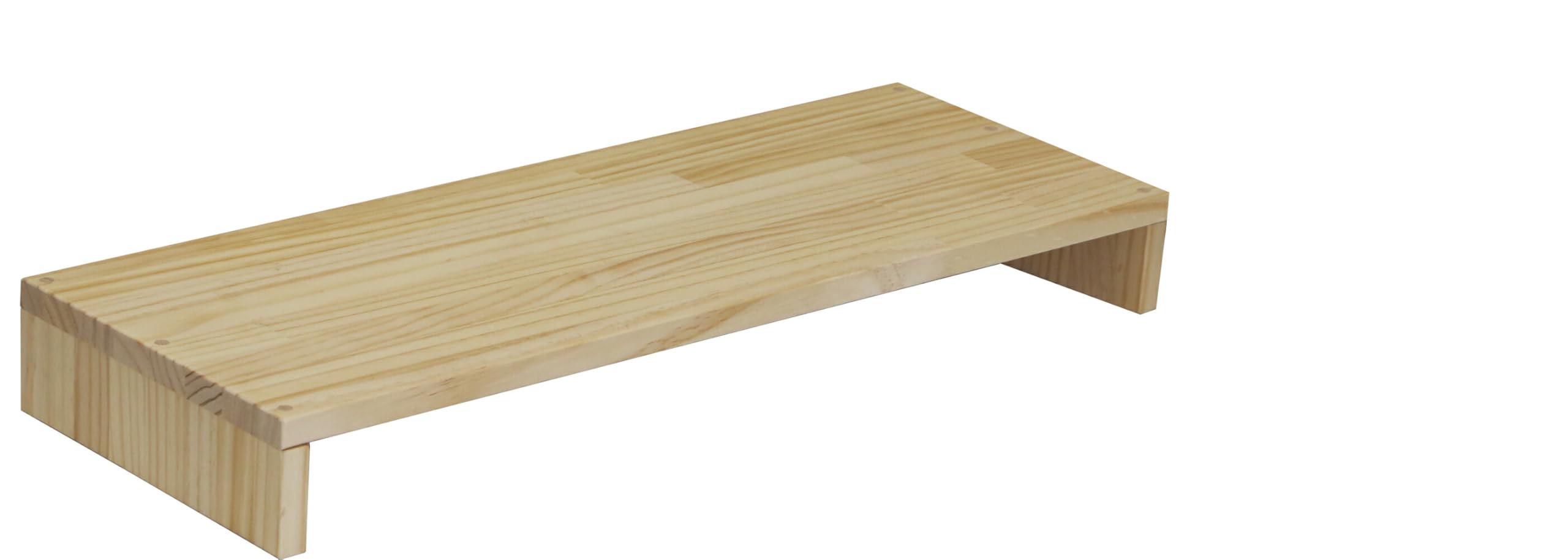 WOODPRO パイン材 モニター台 デスクシェルフ 幅69cm 高さ8cm 奥行30cm 無塗装 完成品 木製 モニタースタンド 卓上 パソコン台 ディスプレイ台 机上台 コの字ラック 受注生産|みんなのマーケット