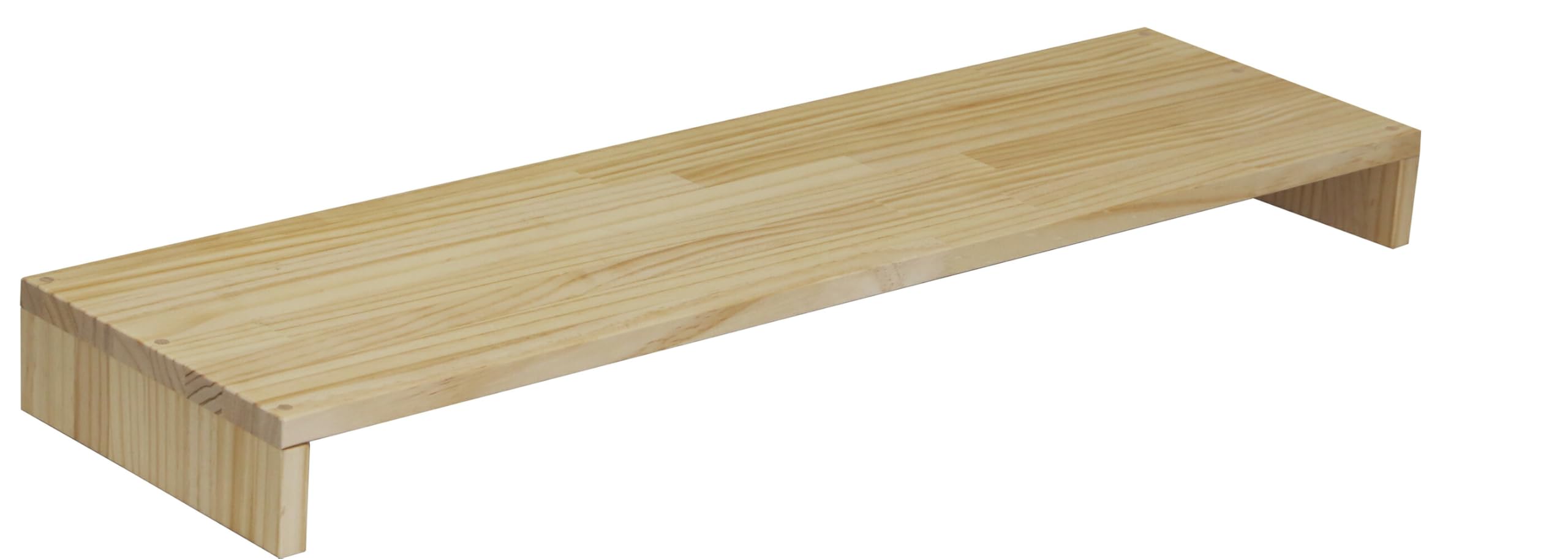 WOODPRO パイン材 モニター台 デスクシェルフ 幅83cm 高さ13cm 奥行30cm 無塗装 完成品 木製 モニタースタンド 卓上 パソコン台 ディスプレイ台 机上台 コの字ラック 受注生産｜みんなのマーケット