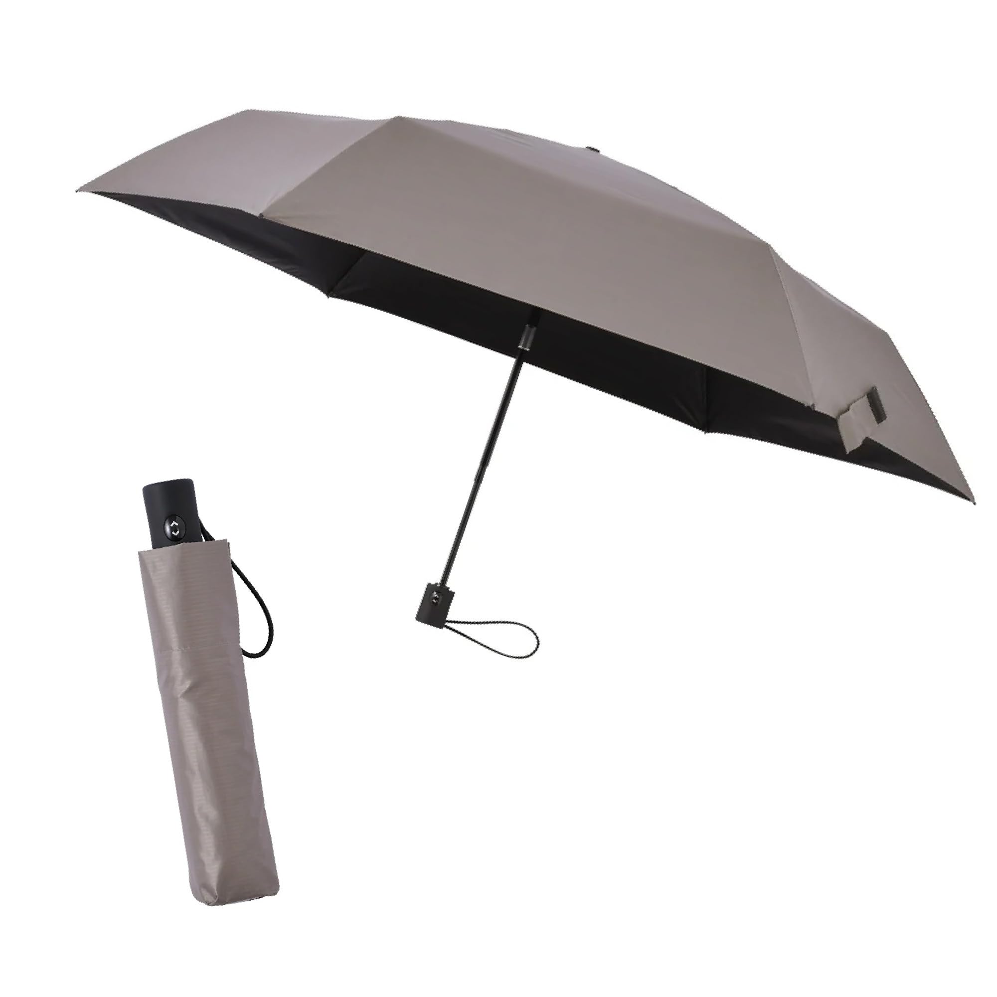 折りたたみ傘 晴雨兼用 日がさ コウモリ傘 UVとり捨てる率99.99% メンズ レディース 軽さ パウダーコンパクト 遮光 遮熱 トープ
