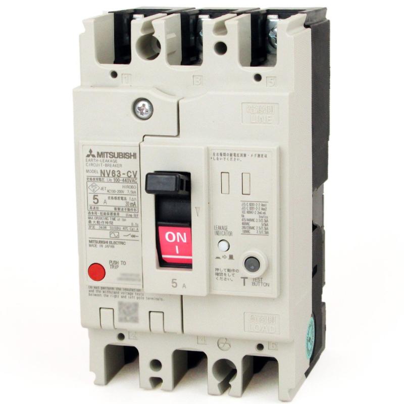 三菱電機 NV63-CV 3P 20A 30MA (漏電遮断器) (3極) (AC 100-440) NN