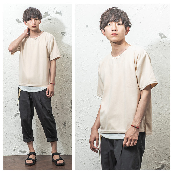 楽天市場 Tシャツ メンズ 2点セット タンクトップ ロングタンクトップ Tシャツ 半袖 無地 Tシャツ 無地 重ね着 レイヤード アンサンブル スエード 生地 スウェード 韓国 ファッション 春服 春 春夏 メンズファッション モード系 ストリート系 ｍｉｎｏｒｉｔｙ マイノリティ