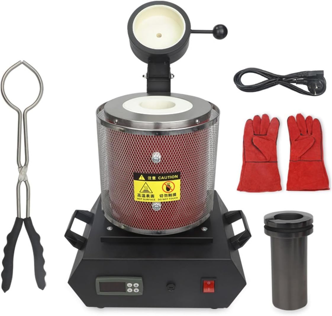 電気溶解炉 金溶解炉 1150℃自動デジタル溶解炉 金属溶解炉 容量1/2/3kg 金銀精錬用鋳造炉 溶解炉 溶融炉 デジタル金属熔融炉 炉内部制御炉 Black 3kg