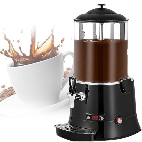 チョコレートドリンクメーカー 業務用ホットチョコレートディスペンサーマシン、10L電動チョコレート飲料製造機、チョコレートを溶かすための30～90℃の温度調整、ベーカリーカフェに最適