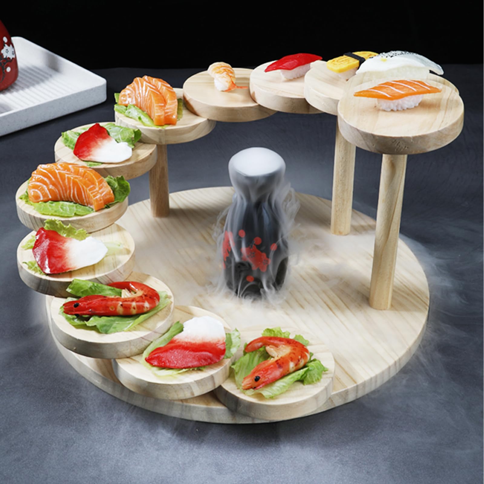 楽天市場】寿司?刺身盛台 木製 階段盛器 立体盛込 寿司下駄 寿司皿 お