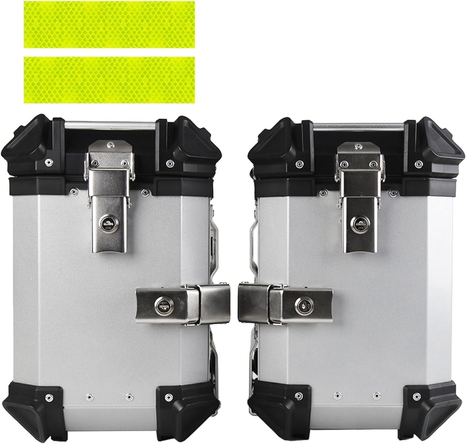 パニアケース サイドケース サイドボックス バイク用 バイクサイドボックス ハード サイドケース 左右セット 各38L バイクケース アルミ製 パニアケース キー付き 革の内張り 防水 アウトドア/旅行 B 黒