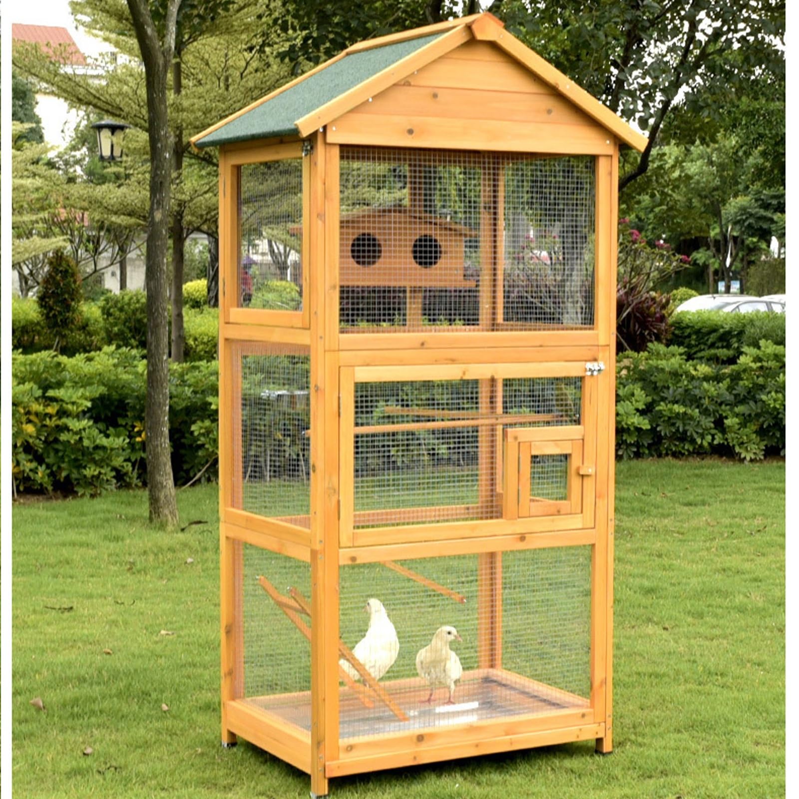 ケージ 鳥かご 複数飼い とりかご 鳥かご 鳥かご 大型 ソリッドウッド 環境に配慮 亜鉛めっき材 防腐 防水 日焼け止め 耐久性 がっしりした しっかりした 清潔にしやすい 四季の適用｜雑貨屋 mint 44,721円