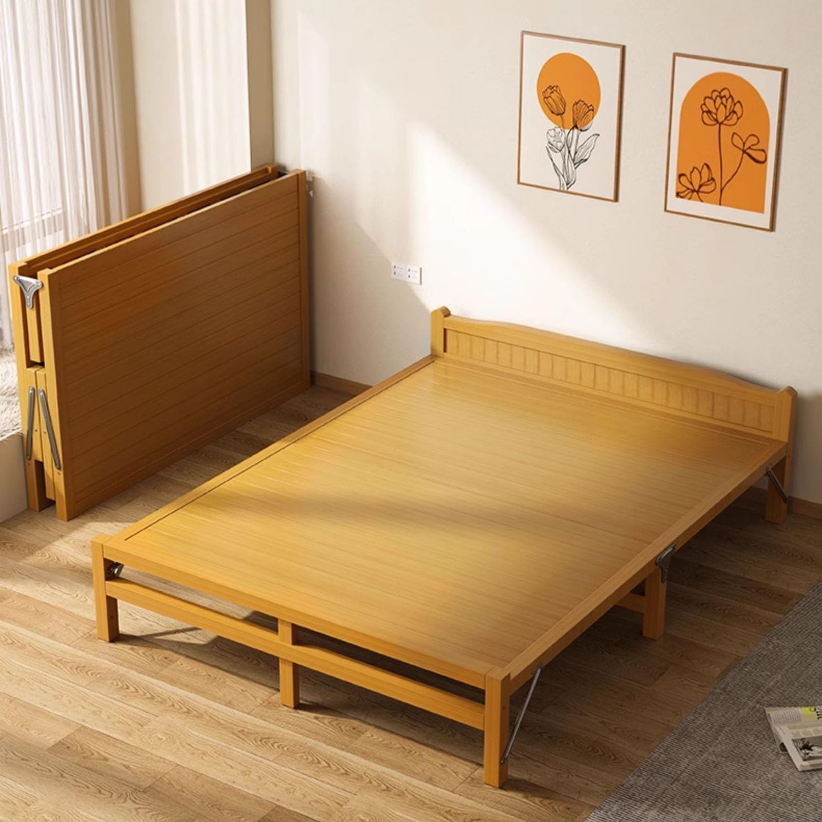 楽天市場】APRTAT 折り畳みベッド 竹製 組み立て不要 横幅80cm ベッド  