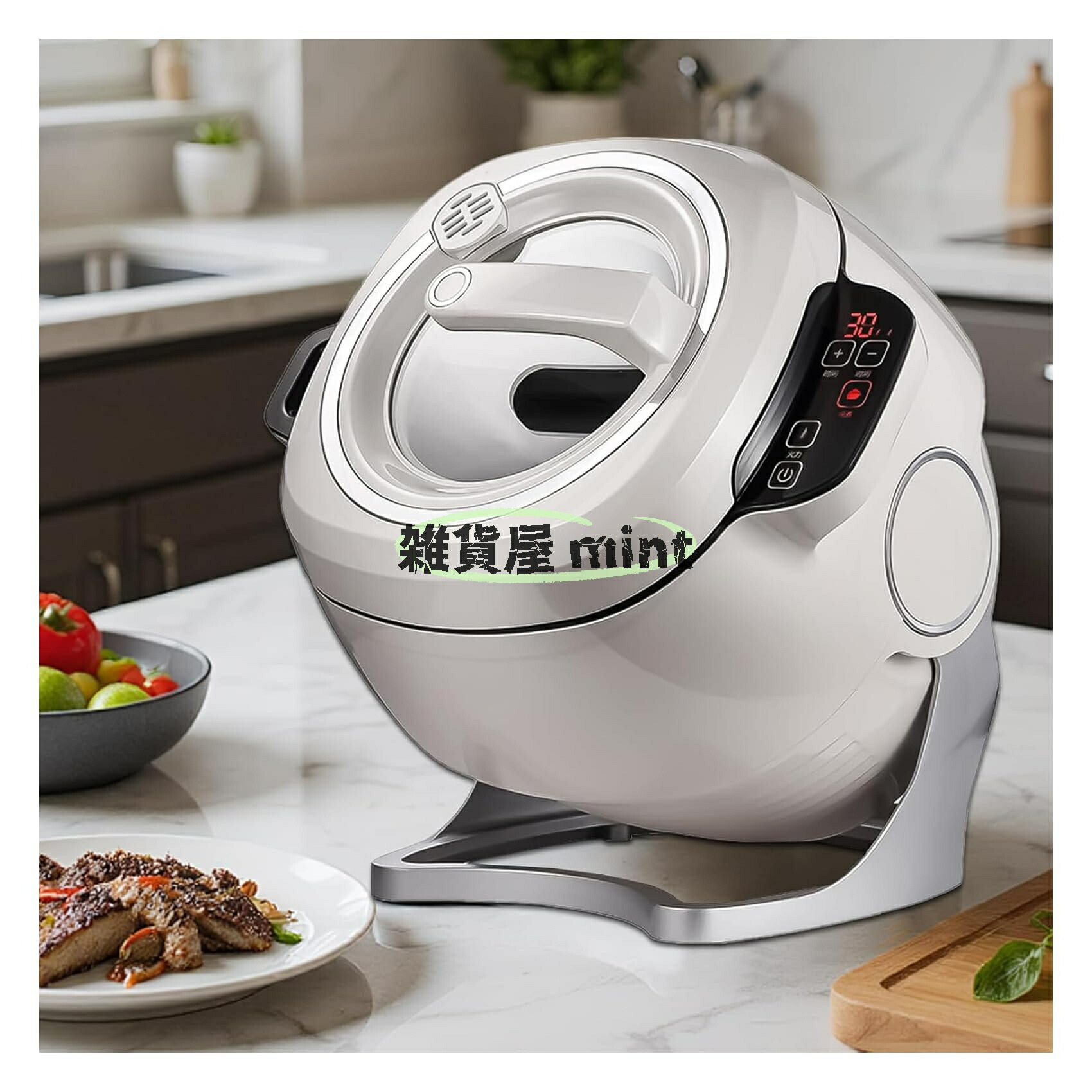 自動調理器 6L 110v 2000w 360°回転式 オートクッカー 電気調理中華鍋チャーハン機 3段階スピード調節可能 炒め物・煮込み対応 用ワンクリックスタート ノンスティックコーティング 操作が簡単 お手入れ簡単
