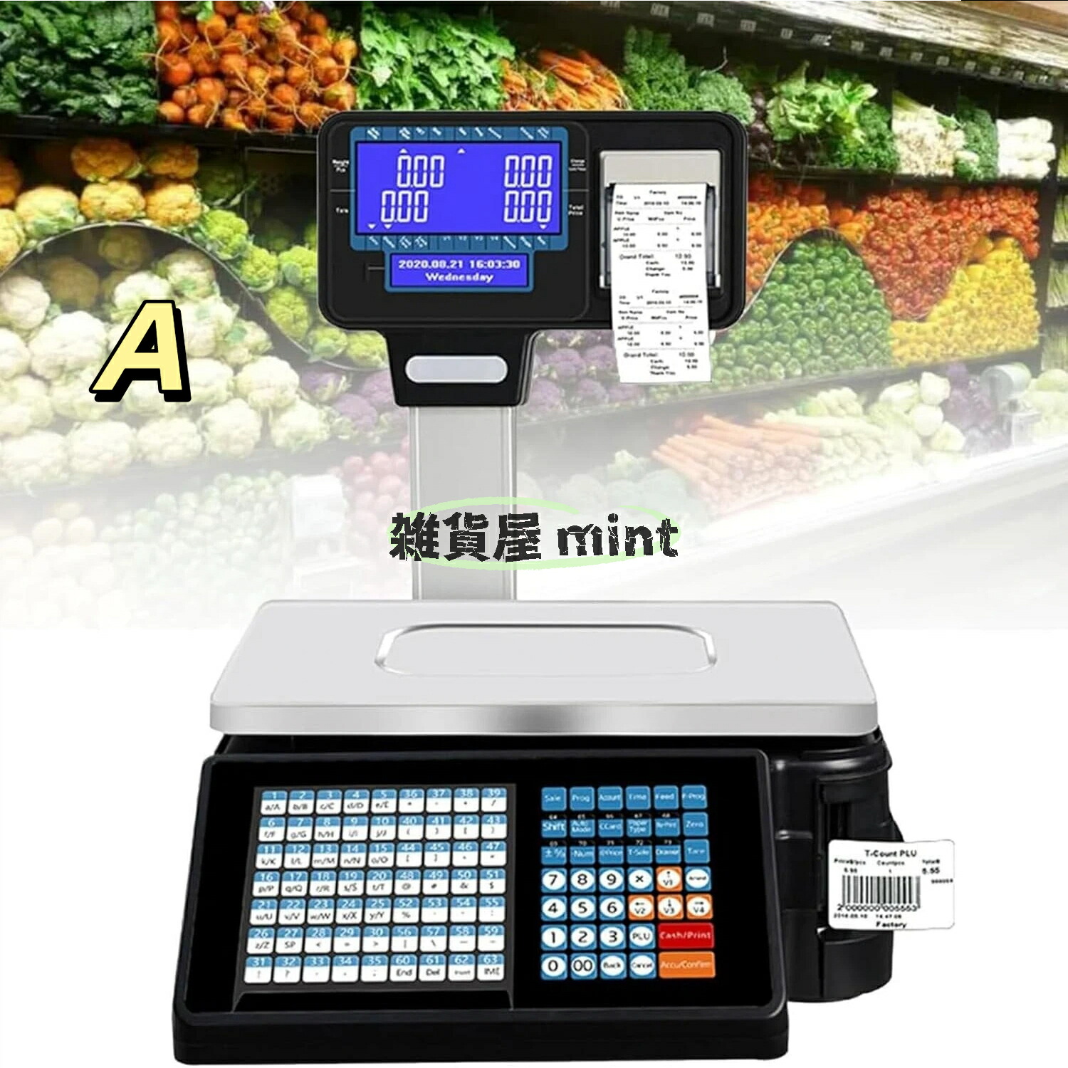 デジタルはかり 陰電子バーコード秤レジレシートプリンター付き添い人金銭登録器 付け紙および受け取り証書 印刷人付き添い人デジタル バーコード 規模、30kg/66LB 陰電子掛け目数えること機百貨店/受け売り店/バス発着場用の 規模 A