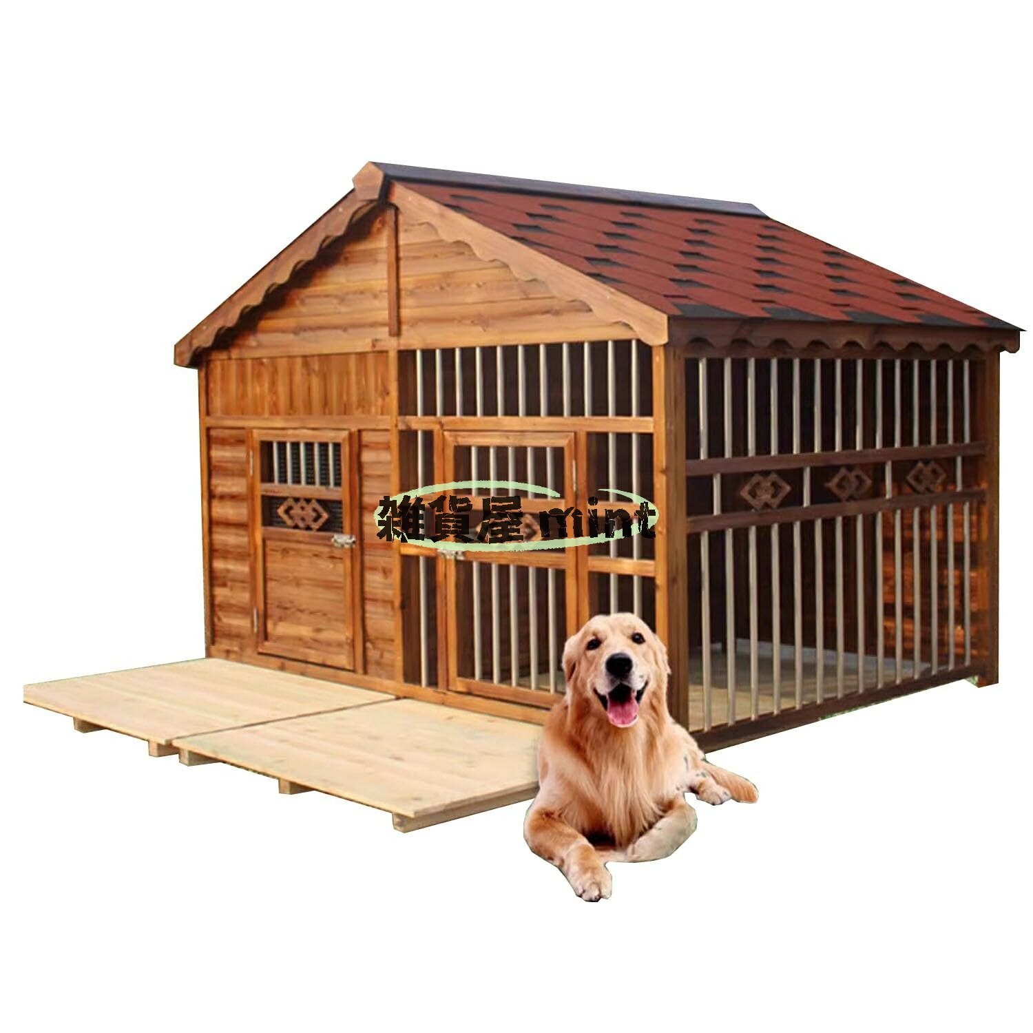 犬掘ったて小屋 露天用 大型犬 犬掘ったて小屋 露天 犬 棲み家 犬掘ったて小屋 露天冬用犬掘ったて小屋 中型犬および大型犬用(Color:1,Size:160コマーシャル)