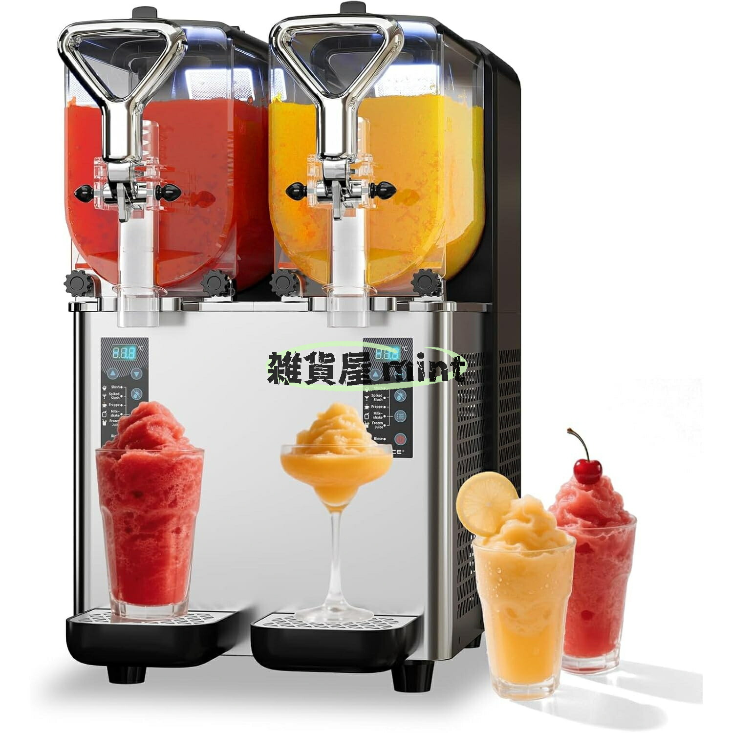フローズンマシン 3L×2 貯蔵タンク スラッシュ機関 100V 手っとり早い封鎖 5 プリセット 一本立ち取り締まる 自動小銃洗い濯ぎ 低響動めき 喫茶店・飲食店・コンビニエンスストア・執務室用 日本語言いあらわす書付き添い人 ???情描述 (6L,銀ねずみ色)