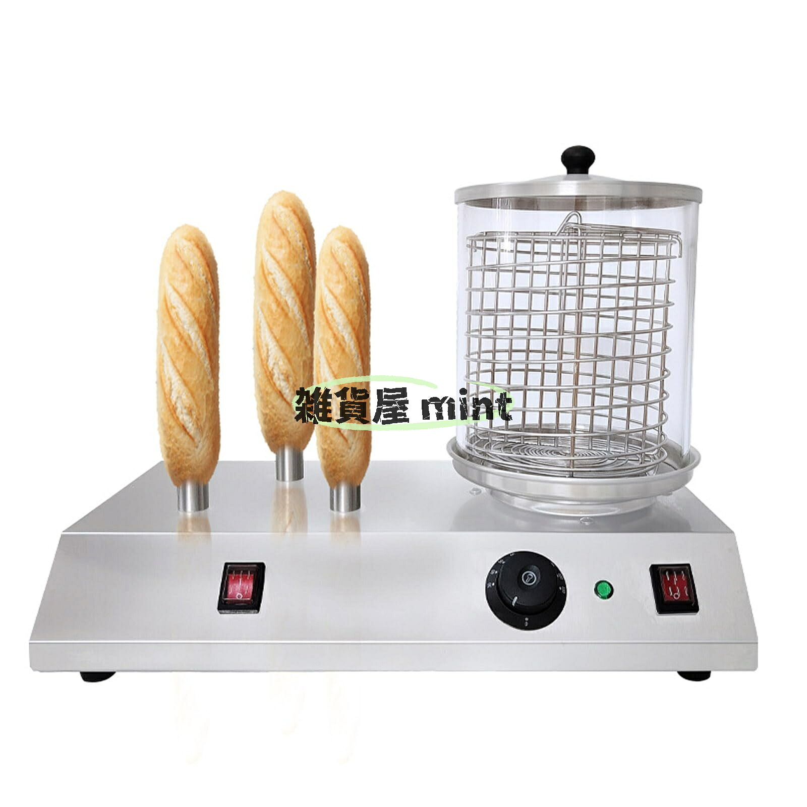 Hot dog器械 腸詰め焙煎機 ホットドッグ器械 hot dog warmer 腸詰め焙じる ホットドッグ焙煎機 110v (3本腸詰め)
