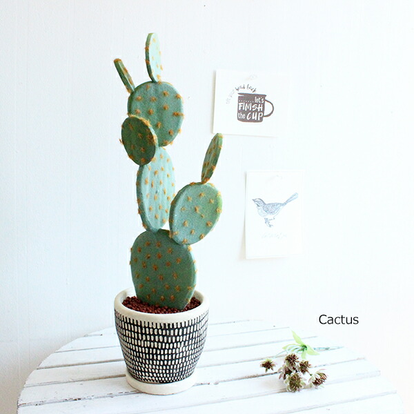 ウチワサボテン 45cm モノトーン鉢 造花 観葉植物 フェイクグリーン Ct触媒 送料無料 送料無料 北海道 沖縄 有料 septicin Com