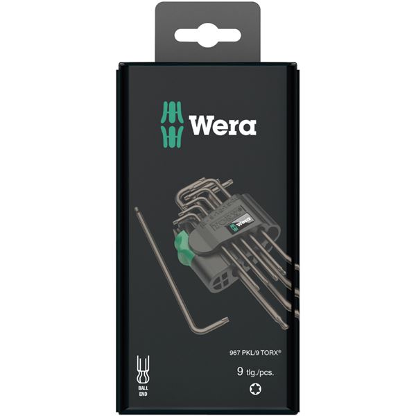 WERA ヴェラ 9本組 BlackLaser Torx ボールポイント付 L型 トルクスレンチ ホルダー付 073598 工具 ツール DIY 作業工具 レンチ 6,430円