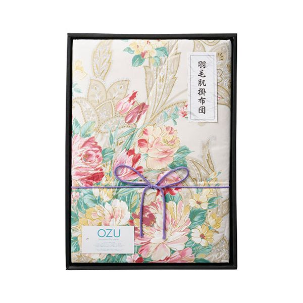 【尖んがり8倍】 OZU 羽根肌掛けふとん サクラ色 【約1500×2100粍】 22615307 掛け布団-インテリア・寝具・収納