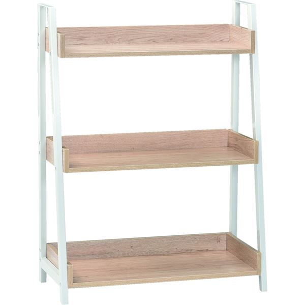 ラック シェルフ 収納棚 3段 幅67cm 高さ90cm スチール アイアン 木目 ホワイト/ナチュラル WH/NA 組立品【代引不可】