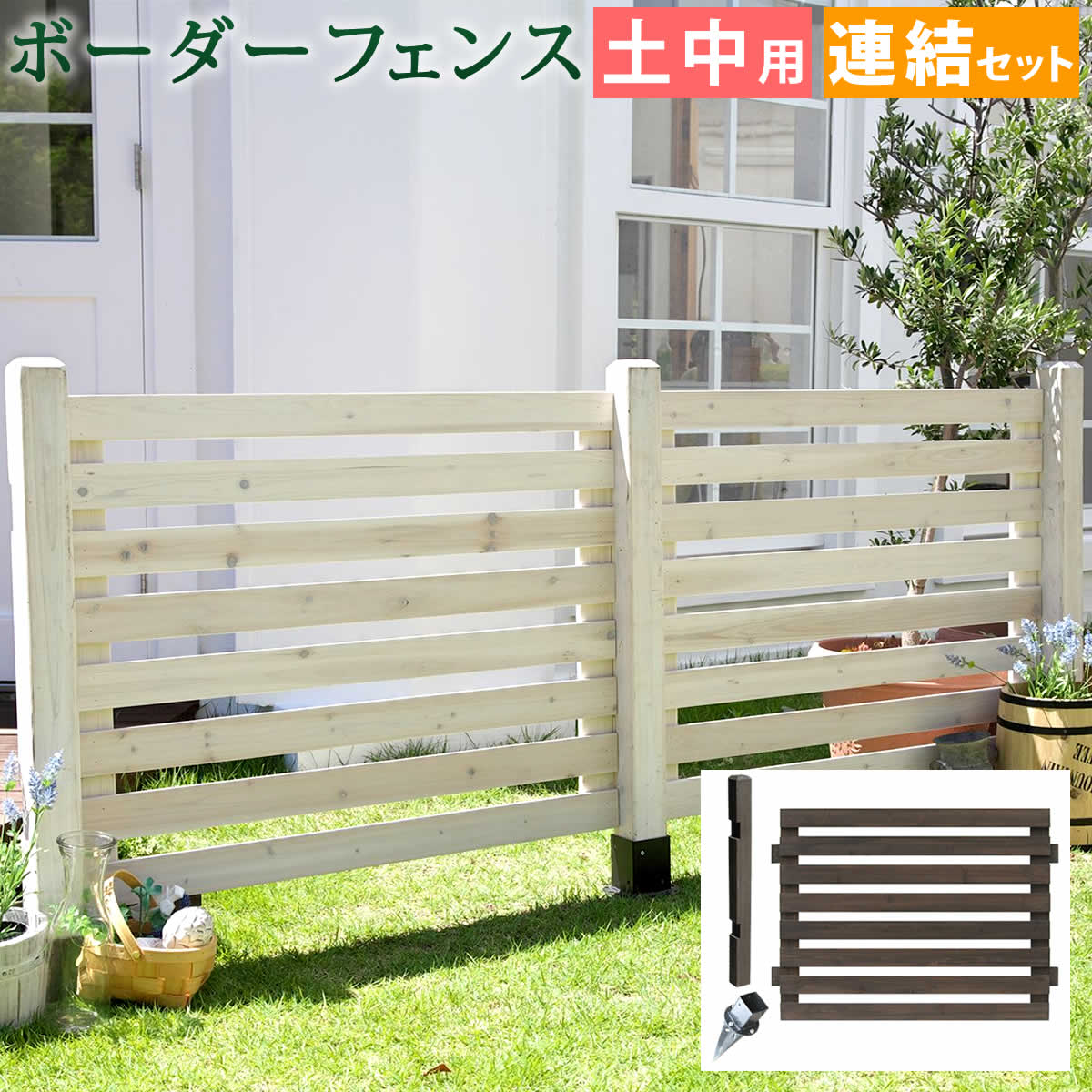 【P10倍 4/10】 ボーダーフェンス スプレッド（連結セット/土中用）（送料無料 フェンス 木製フェンス ウッドフェンス 天然木製 ガーデンフェンス ガーデニング 枠 柵 仕切り 目隠し 境目 クラシカル アンティーク トレリス ベランダ つる 薔薇 バラ 朝顔 園芸 ラティス）