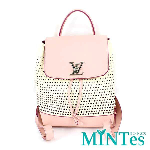 Louis Vuitton ルイヴィトン ロックミー うしろ側容器に並べる 背嚢 M54577 象牙色 さくら色 なめし革 【中古】