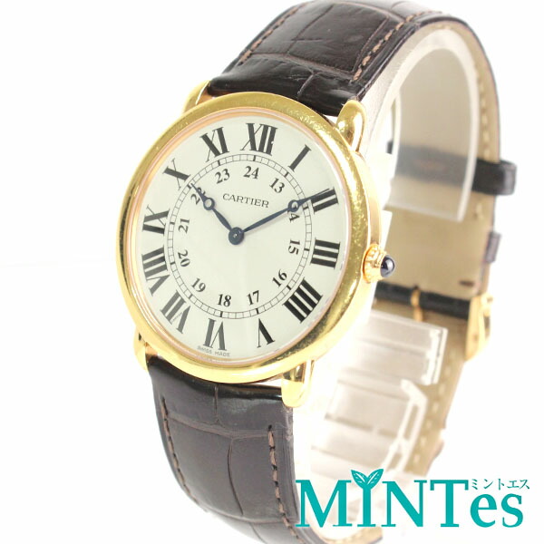Cartier カルティエ ロンドルイLM メンズ腕時計 W6800251 手巻き ホワイト ゴールド K18 レザー 高級 人気 【中古】|MINTes