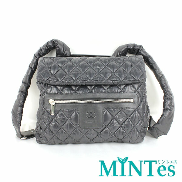 Chanel シャネル コココクーン 2WAY 背嚢 A47094 黒いこと ナイロン 御徒面子 デイリー 小旅する 今めかしい 【中古】