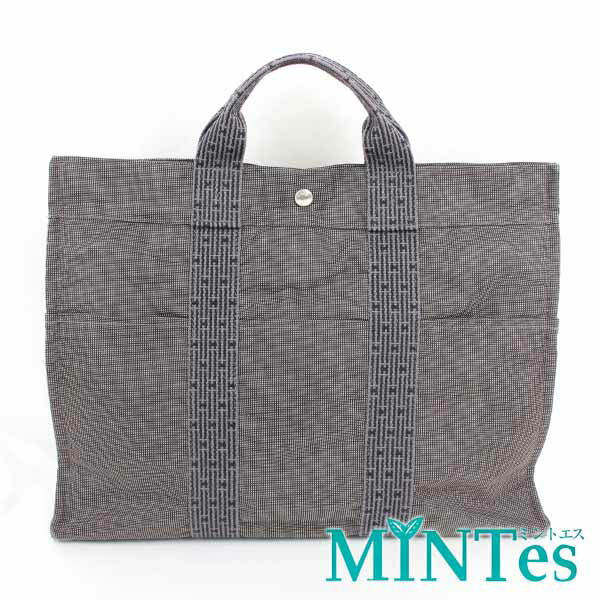 【美品】HERMES エルメス エールラインMM　 ハンドバッグ トートバッグ 楽天市場】HERMES エルメス エールライン MM グレー シルバー