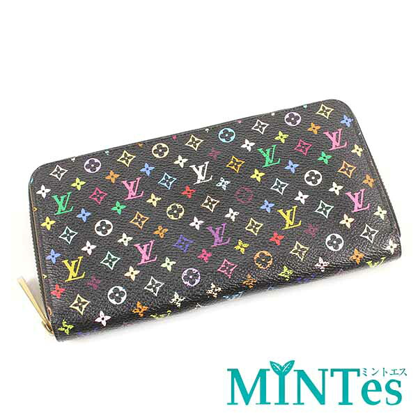 Louis Vuitton ルイヴィトン モノグラム マルチ色つや ジッピーウォレット ラウンドジッパー長紙入れ M60243  グルナード ノワール  【中古】