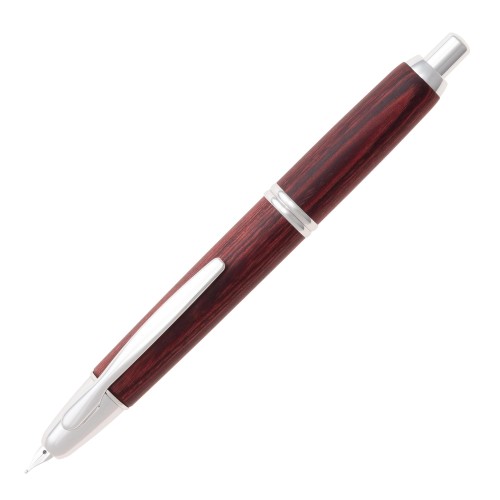 PILOT 万年筆 キャップレス 木軸 EF エキストラファイン(極細字) ディープレッド 黒 FC25SKDREF ペン先18K パイロット｜くらしのケアマーケット店