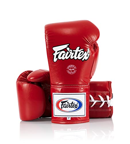 Fairtex プロコンフェディショングローブ （Lace UP 紐式） (レッド, 12oz)｜くらしのケアマーケット店