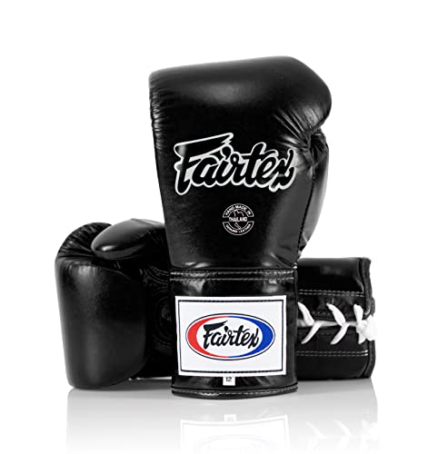Fairtex プロコンフェディショングローブ （Lace UP 紐式） (ブラック, 10oz)｜くらしのケアマーケット店