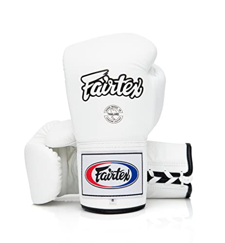 Fairtex プロコンフェディショングローブ (Lace UP 紐式) (ホワイト, 8oz)|くらしのケアマーケット店