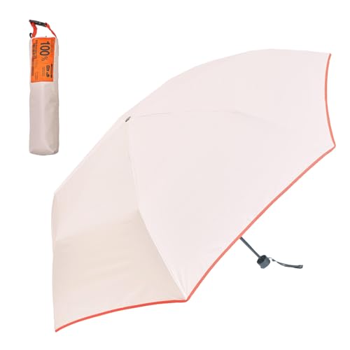 KiU キウ オールウェザーアンブレラ：ウィンドレジスタンスタイプ ALL WEATHER UMBRELLA : WIND RESISTANCE-TYPE 折りたたみ傘 晴雨兼用 日傘 雨傘 完全遮光 UVカット 100％ 耐風 つゆ先カバー パイピング ユニセックス メンズ レディース 男女兼用 オフホワイト K511-908｜くらしのケアマーケット店