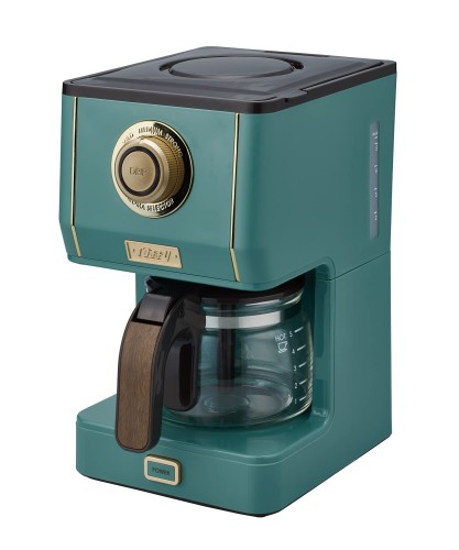 Toffy/トフィー アロマドリップコーヒーメーカー K-CM5 スレートグリーン ドリップ式 蒸らし機能 自動保温機能 ガラスポット メッシュフィルター付き レトロ K-CM5-SG｜くらしのケアマーケット店