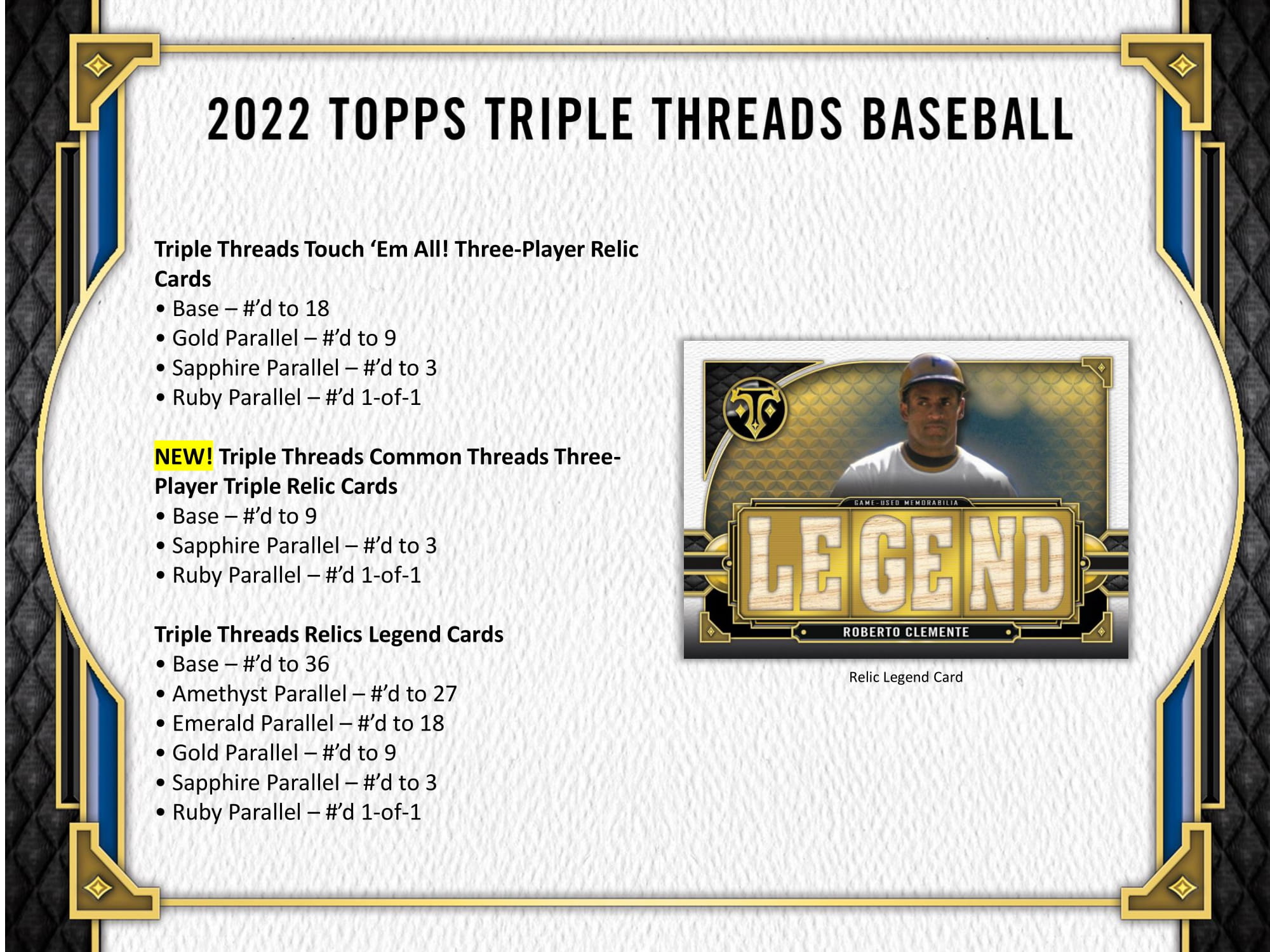 MLB 2022 TOPPS TRIPLE THREADS BASEBALL HOBBY コレクション
