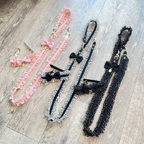 ミントタン　　首輪とリードのセット 楽天市場】minttan ミントタン キャンディータックフリルリボン リード