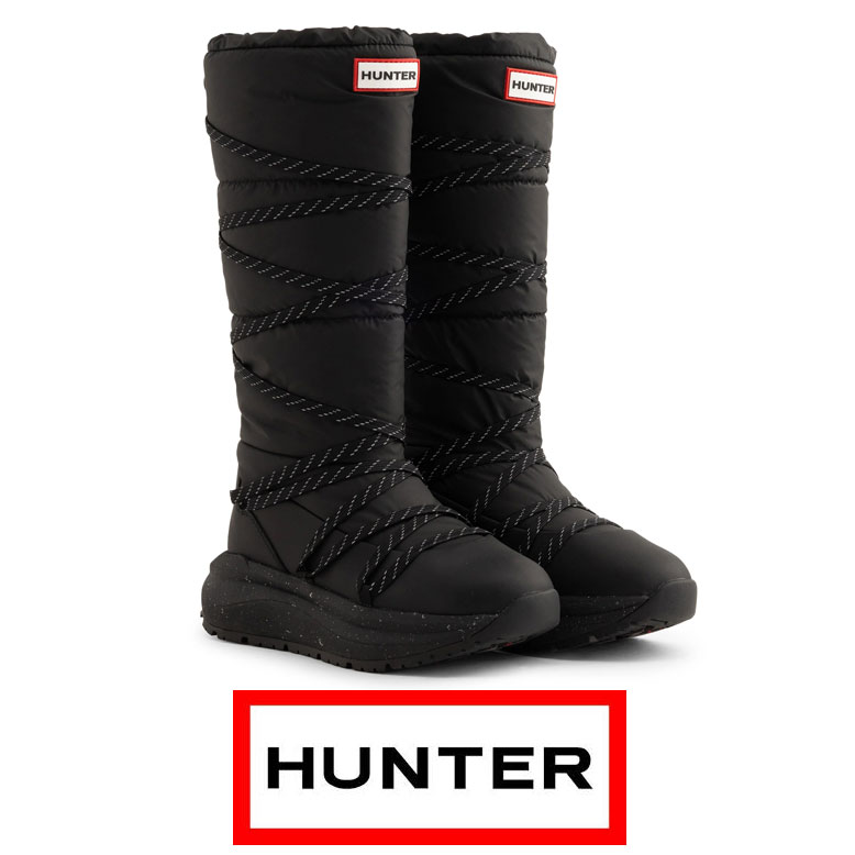 HUNTER 狩り人 7101 手持ち部分 トール スノーブーツ シューズ UFT7101NYL-BLK 黒いこと 黒 雨合羽 ウィンターブーツ 防寒ブーツ 冬靴 北海道