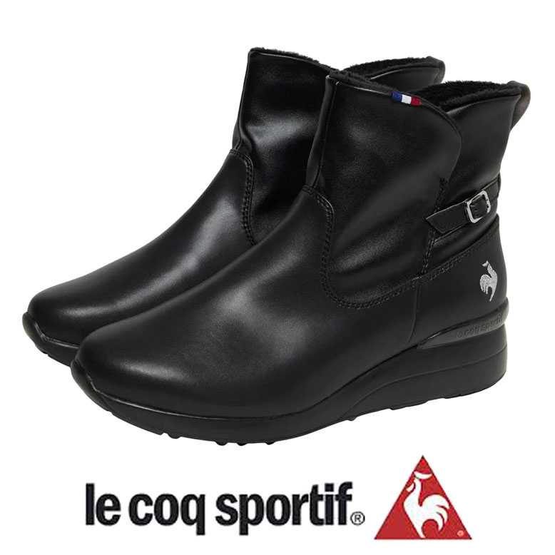 ルコックスポルティフ防水 スノーブーツ レディース ヒールアップ ウィンターブーツ LCS デュアン IV le coq sportif LU5FBT87LZ BKSL 雪 冬 北海道