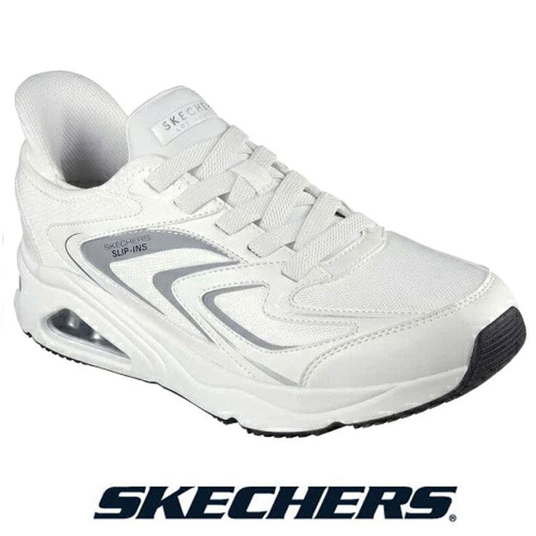 スケッチャーズ スニーカー スリップインズ メンズ SKECHERS SLIP-INS 183083 WGY 白いこと/薄墨色 ハンズフリー トレスエア湖 ウノ - ビジョンエアリー 予防医学紐 シューズ 置き目撥ねのける