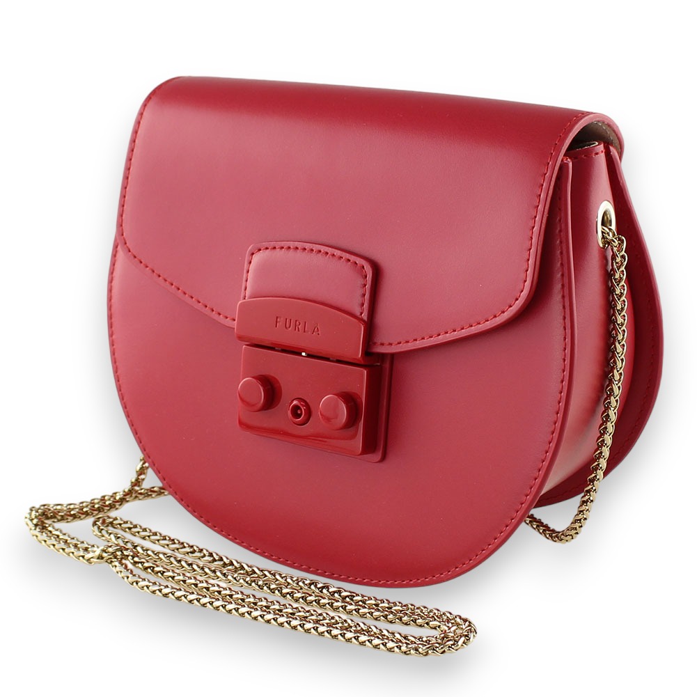 極美品✨️フルラ　ショルダーバッグ　レザー　レッド　長財布　リーヴァ　2way FURLA お財布ショルダーバッグ