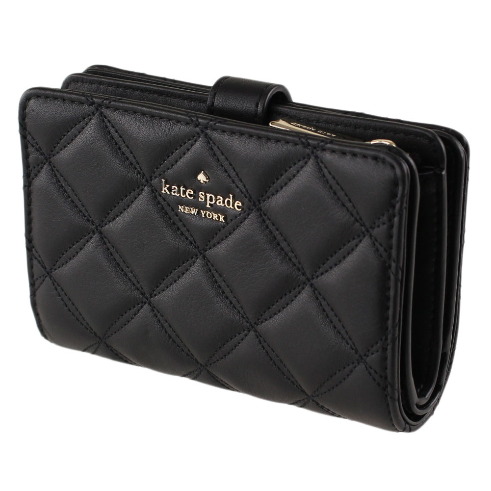 P5倍増し 10 10 0回 10 11 10時 ケイトスペード パース 二つ折り Kate Spade Wlru6344 001 涅色体系 財布 小物 レディース Nolduanews Com